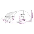 vidaXL Gewächshaus, Foliengewächshaus mit Stahlrahmen, Tomatengewächshaus mit Reißverschlusstür Fenstern, Treibhaus Folientunnel Frühbeet, Weiß 48m² 8x6x2,85m - Thumbnail 3