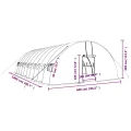 vidaXL Gewächshaus, Foliengewächshaus mit Stahlrahmen, Tomatengewächshaus mit Reißverschlusstür Fenstern, Treibhaus Folientunnel Frühbeet, Grün 60m² 10x6x2,85m - Thumbnail 3