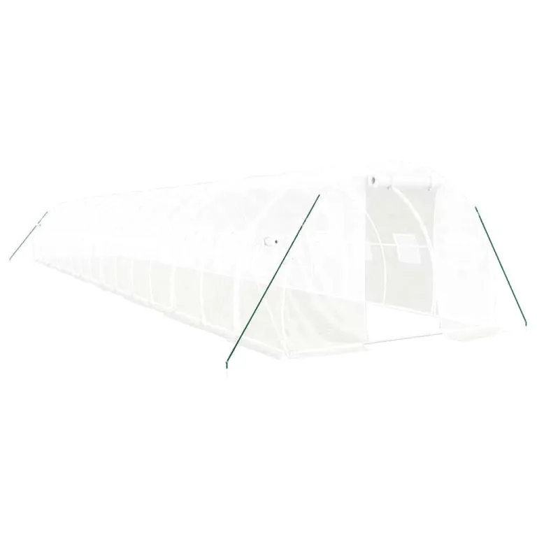 vidaXL Gewächshaus, Foliengewächshaus mit Stahlrahmen, Tomatengewächshaus mit Reißverschlusstür Fenstern, Treibhaus Folientunnel Frühbeet, Grün 12m² 4x3x2m – Bild 10