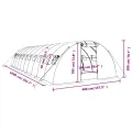 vidaXL Gewächshaus, Foliengewächshaus mit Stahlrahmen, Tomatengewächshaus mit Reißverschlusstür Fenstern, Treibhaus Folientunnel Frühbeet, Grün 40m² 10x4x2m - Thumbnail 3