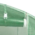vidaXL Gewächshaus, Foliengewächshaus mit Stahlrahmen, Tomatengewächshaus mit Reißverschlusstür Fenstern, Treibhaus Folientunnel Frühbeet, Grün 24m² 8x3x2m - Thumbnail 5