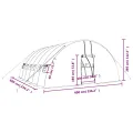 vidaXL Gewächshaus, Foliengewächshaus mit Stahlrahmen, Tomatengewächshaus mit Reißverschlusstür Fenstern, Treibhaus Folientunnel Frühbeet, Weiß 36m² 6x6x2,85m - Thumbnail 3