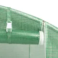 vidaXL Gewächshaus, Foliengewächshaus mit Stahlrahmen, Tomatengewächshaus mit Reißverschlusstür Fenstern, Treibhaus Folientunnel Frühbeet, Grün 24m² 6x4x2m - Thumbnail 5