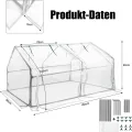 Netzgewebe Gewächshaus, Foliengewächshaus Tomatenhaus Frühbeet, Niedrig, Spitzdach, Insektenabweisend und Atmungsaktiv, Pflanzenhaus für den Tomaten Gemüse 180 x 90 x 90 cm, Weiß - Thumbnail 6