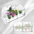 Netzgewebe Gewächshaus, Foliengewächshaus Tomatenhaus Frühbeet, Niedrig, Spitzdach, Insektenabweisend und Atmungsaktiv, Pflanzenhaus für den Tomaten Gemüse 180 x 90 x 90 cm, Weiß - Thumbnail 1
