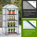 JUNGLE STONE Mini-Gewächshaus – 4 Etagen, wasserdichte verstärkte PE-Kunststoffabdeckung, aufrollbare Doppelreißverschluss-Tür, stabiler Stahlrahmen für Garten, Outdoor & Indoor – kein Werkzeug, - Thumbnail 3
