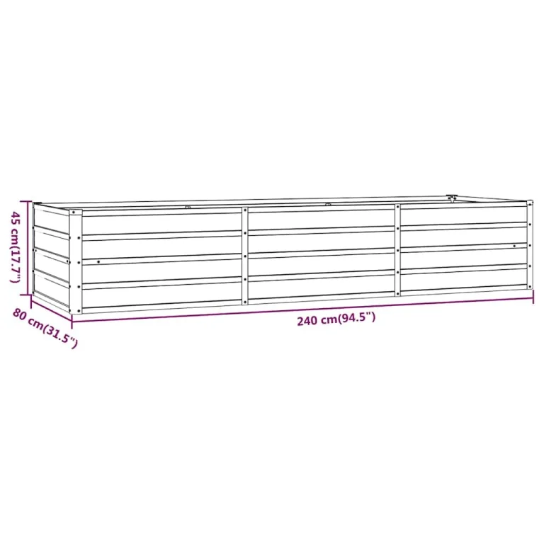 vidaXL Hochbeet, Hochbeet für Garten Balkon Terrasse, Kräuterhochbeet zum Selber Bauen, Gemüsebeet Pflanzkübel aus Metall, Grau Cortenstahl – Bild 3
