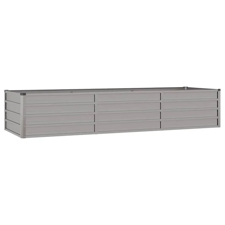 vidaXL Hochbeet, Hochbeet für Garten Balkon Terrasse, Kräuterhochbeet zum Selber Bauen, Gemüsebeet Pflanzkübel aus Metall, Grau Cortenstahl – Bild 9