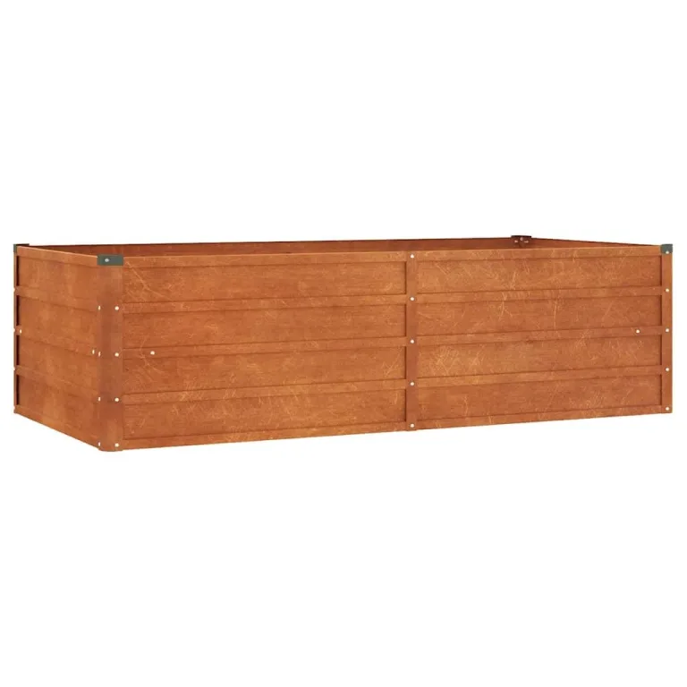vidaXL Hochbeet, Hochbeet für Garten Balkon Terrasse, Kräuterhochbeet zum Selber Bauen, Gemüsebeet Pflanzkübel aus Metall, Grau Cortenstahl – Bild 1