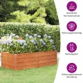 vidaXL Hochbeet, Hochbeet für Garten Balkon Terrasse, Kräuterhochbeet zum Selber Bauen, Gemüsebeet Pflanzkübel aus Metall, Grau Cortenstahl - Thumbnail 4