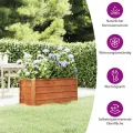 vidaXL Hochbeet, Hochbeet für Garten Balkon Terrasse, Kräuterhochbeet zum Selber Bauen, Gemüsebeet Pflanzkübel aus Metall, Grau Cortenstahl - Thumbnail 4
