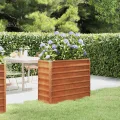 vidaXL Hochbeet, Hochbeet für Garten Balkon Terrasse, Kräuterhochbeet zum Selber Bauen, Gemüsebeet Pflanzkübel aus Metall, Grau Cortenstahl - Thumbnail 2