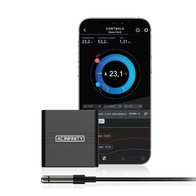 AC Infinity Intelligentes Mini-Hygrometer A2 für Temperatur und Luftfeuchtigkeit mit Bluetooth App, Thermometer für Keller, Gitarrenräume, Grow Zelte und Gewächshäuser – Bild 8