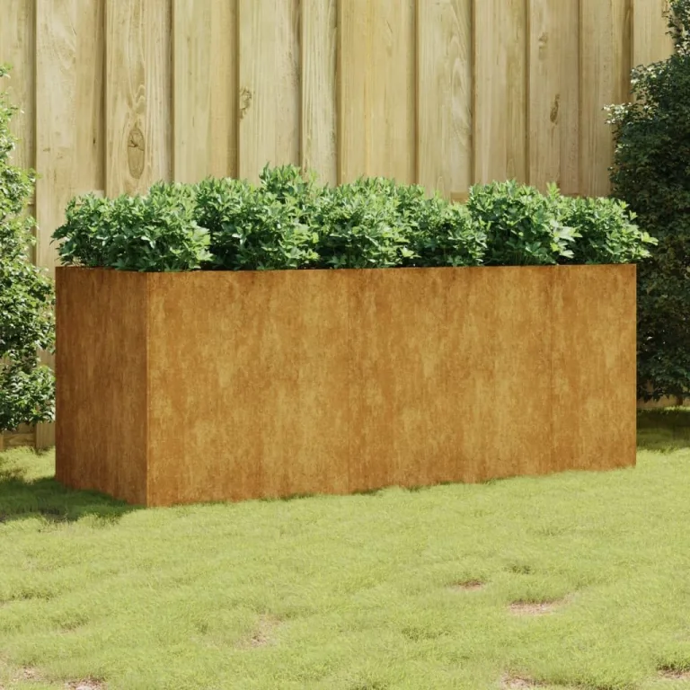 vidaXL Hochbeet, Pflanzkübel Gartenbeet für Garten Balkon Terrasse, Pflanzkasten Blumenkasten zum Selber Bauen, Pflanzbeet Gemüsebeet aus Metall, Cortenstahl – Bild 2