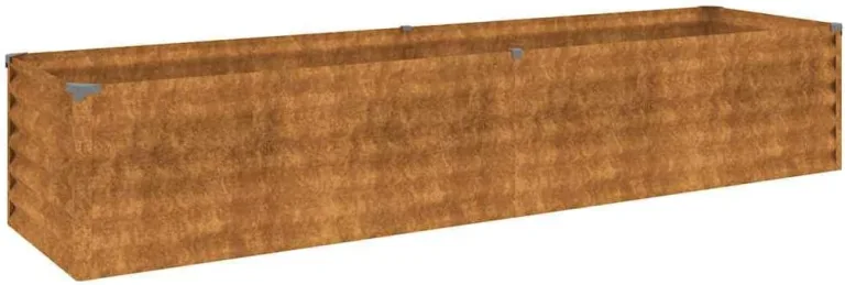 vidaXL Hochbeet, Wetterfest Pflanzkasten mit viel Platz, Pflanzkübel Blumenkasten für Balkon Garten, Blumenkübel Gemüsebeet, 194x50x36 cm Cortenstahl