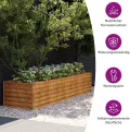 vidaXL Hochbeet, Wetterfest Pflanzkasten mit viel Platz, Pflanzkübel Blumenkasten für Balkon Garten, Blumenkübel Gemüsebeet, 194x50x36 cm Cortenstahl - Thumbnail 5