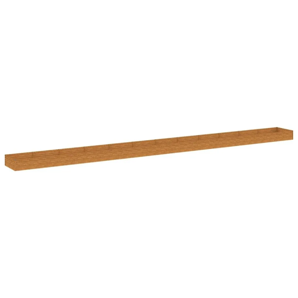 vidaXL Hochbeet, Wetterfest Pflanzkasten mit viel Platz, Pflanzkübel Blumenkasten für Balkon Garten, Blumenkübel Gemüsebeet, 1150x100x36 cm Cortenstahl - Bild 1