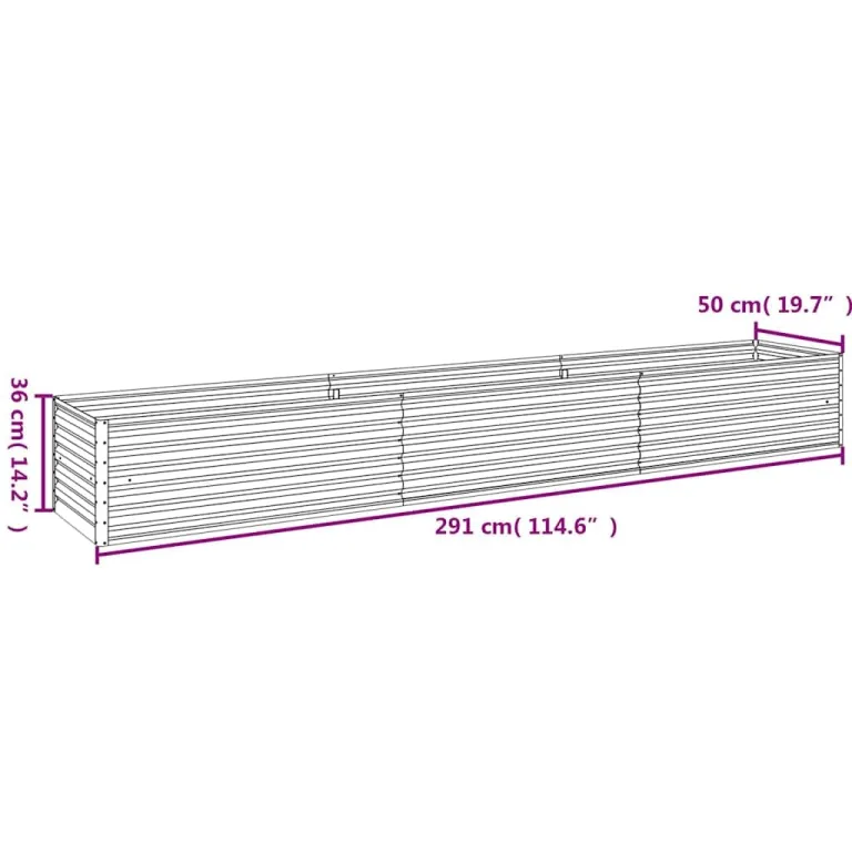 vidaXL Garten-Hochbeet 291 x 50 x 36 cm Cortenstahl – Bild 3
