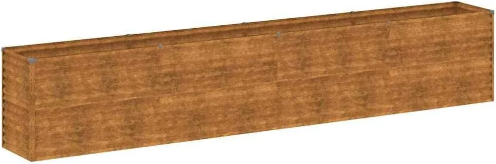 vidaXL Hochbeet, Wetterfest Pflanzkasten mit viel Platz, Pflanzkübel Blumenkasten für Balkon Garten, Blumenkübel Gemüsebeet, 385x50x69 cm Cortenstahl - Bild 1