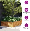vidaXL Hochbeet, Wetterfest Pflanzkasten mit viel Platz, Pflanzkübel Blumenkasten für Balkon Garten, Blumenkübel Gemüsebeet, 387x100x36 cm Cortenstahl - Thumbnail 5