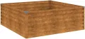 vidaXL Hochbeet, Wetterfest Pflanzkasten mit viel Platz, Pflanzkübel Blumenkasten für Balkon Garten, Blumenkübel Gemüsebeet, 100x100x36 cm Cortenstahl - Thumbnail 1