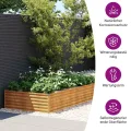 vidaXL Hochbeet, Wetterfest Pflanzkasten mit viel Platz, Pflanzkübel Blumenkasten für Balkon Garten, Blumenkübel Gemüsebeet, 770x100x36 cm Cortenstahl - Thumbnail 4