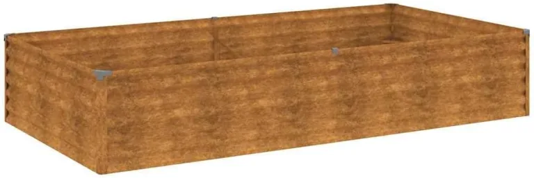 vidaXL Hochbeet, Wetterfest Pflanzkasten mit viel Platz, Pflanzkübel Blumenkasten für Balkon Garten, Blumenkübel Gemüsebeet, 195x100x36 cm Cortenstahl