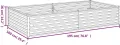 vidaXL Hochbeet, Wetterfest Pflanzkasten mit viel Platz, Pflanzkübel Blumenkasten für Balkon Garten, Blumenkübel Gemüsebeet, 195x100x36 cm Cortenstahl - Thumbnail 4