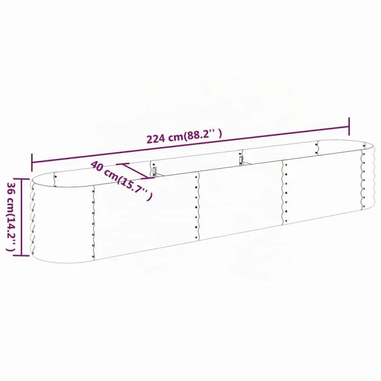 vidaXL Hochbeet, Wetterfestes Hochbeet für Garten Balkon Terrasse, Kräuterhochbeet zum Selber Bauen, Pflanzkasten aus Metall, Verzinkter Stahl Anthrazit – Bild 3