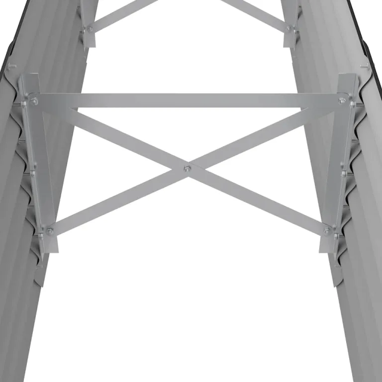 vidaXL Hochbeet, Wetterfestes Hochbeet für Garten Balkon Terrasse, Kräuterhochbeet zum Selber Bauen, Pflanzkasten aus Metall, Verzinkter Stahl Anthrazit – Bild 4