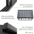 Juskys Wintergarten 15 m² - mit kristallklaren Wänden, Doppel-Schiebetüren & UV-Schutz - wasserdicht & winterfeste Überdachung aus Aluminium - Grau - Thumbnail 5