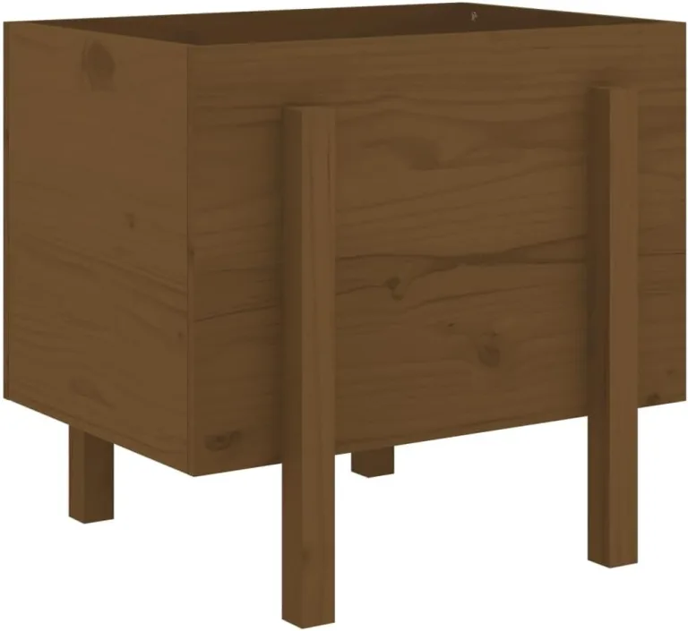 vidaXL Pflanzkübel, Holz Pflanzkasten für Gemüse Blumen Kräuter, Hochbeet für Balkon Garten Terrasse, Blumenkasten Blumenkübel, Honigbraun Massivholz Kiefer – Bild 9