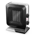 TROTEC Keramik Heizlüfter TFC 13 E – Heizleistung 700 W / 1400 W – Elektroheizung mit Thermostat, Raumgröße 20 m² bis 50 m³, schwarz - Thumbnail 1