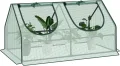 WOLTU Foliengewächshaus Frühbeet, kleines Gewächshaus Balkon, Tomatengewächshaus, mit aufrollbaren Fenstern, 4 Heringe, 140g/m2 PE, Metallrahmen, 120x60x60cm, Grün - Thumbnail 1