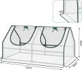 WOLTU Foliengewächshaus Frühbeet, kleines Gewächshaus Balkon, Tomatengewächshaus, mit aufrollbaren Fenstern, 4 Heringe, 140g/m2 PE, Metallrahmen, 120x60x60cm, Weiß - Thumbnail 6