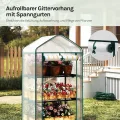 WOLTU Gewächshaus, Foliengewächshaus für Balkon Garten Terrasse, Tomatengewächshaus mit 3 Ablagen Tür, Winterfest stabil platzsparend, 69 x 125 x 49 cm, Weiß - Thumbnail 4