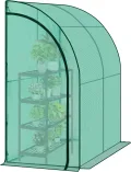 WOLTU Folien-Gewächshaus mit schräger Konstruktion, Tomatengewächshaus, reissfeste PE-Plane mit Rolltor, wandnahe Konstruktion für mehr Stabilität, 200x210x100 cm, Winterfest Grün - Thumbnail 1
