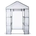 HI Gewächshaus mit 8 Ablagen 140x140x200 cm Transparent - Thumbnail 3