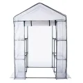 HI Gewächshaus mit 8 Ablagen 140x140x200 cm Transparent - Thumbnail 6