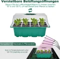 Mini Gewächshaus Anzucht, 3 Stück Zimmergewächshaus Anzuchtkasten, Setzling Starter Tabletts, Treibhaus Anzuchtschalen mit Deckel Belüftung - Thumbnail 3