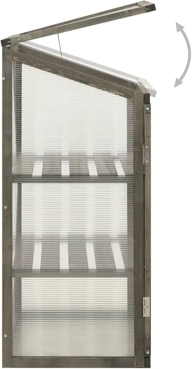 Gewächshaus Anlehngewächshaus Treibhaus Pflanzenhaus Aufzuchtschrank Frühbeetschrank Aufzuchtschrank Pflanzenhaus für Pflanzen 60x45x100 cm Tannenholz – Bild 4