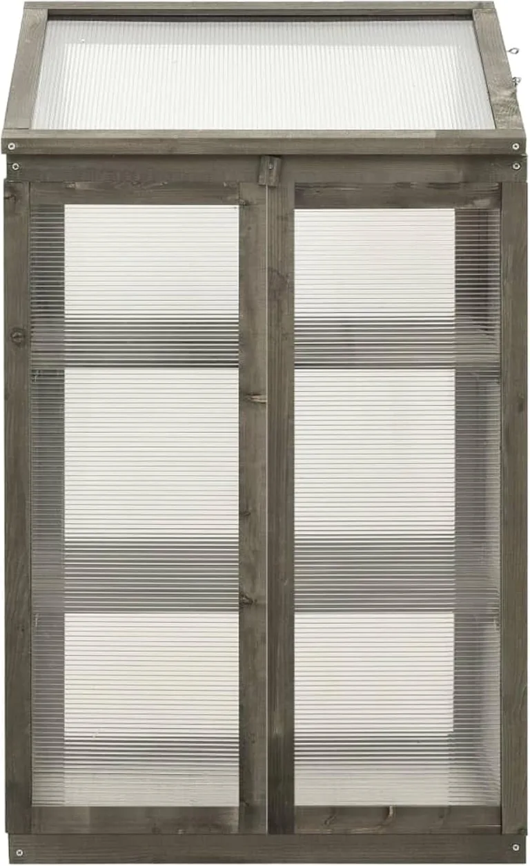 Gewächshaus Anlehngewächshaus Treibhaus Pflanzenhaus Aufzuchtschrank Frühbeetschrank Aufzuchtschrank Pflanzenhaus für Pflanzen 60x45x100 cm Tannenholz – Bild 5