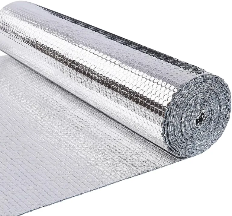 VOUNOT Isolierfolie Dämmfolie 10m x 100cm x 3mm, Doppelte Alu-Luftpolsterfolie Heizkörper Reflexionsfolie Thermofolie – Bild 1