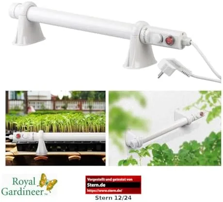 Royal Gardineer Heizung Gewächshaus: Elektrische Stabheizung für Gewächshäuser, 55 Watt, 51 cm, IP44 (Heizstäbe, Bodenheizung, Heizlüfter) – Bild 3