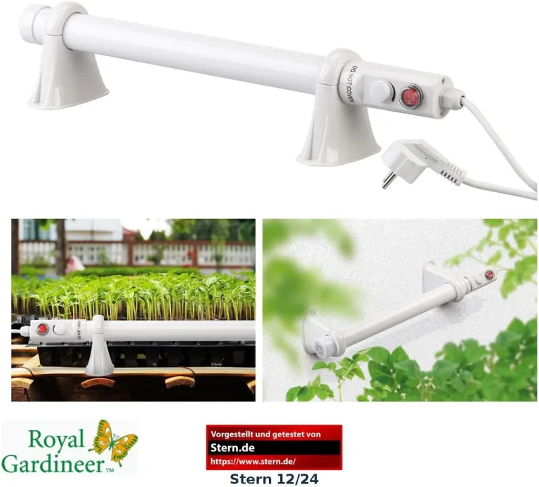 Royal Gardineer Heizung Gewächshaus: Elektrische Stabheizung für Gewächshäuser, 55 Watt, 51 cm, IP44 (Heizstäbe, Bodenheizung, Heizlüfter) – Bild 10