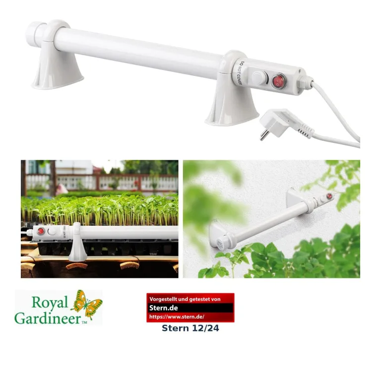 Royal Gardineer Heizung Gewächshaus: Elektrische Stabheizung für Gewächshäuser, 55 Watt, 51 cm, IP44 (Heizstäbe, Bodenheizung, Heizlüfter) – Bild 2