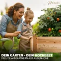 Premium Hochbeet aus Holz mit Rollen für Balkon 122x59x81,5cm perfektes Hochbeet für Kinder oder als Kräuterbeet für die Terrasse, Erdbeerbeet - Thumbnail 7