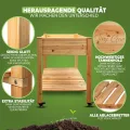 Premium Hochbeet aus Holz mit Rollen für Balkon 122x59x81,5cm perfektes Hochbeet für Kinder oder als Kräuterbeet für die Terrasse, Erdbeerbeet - Thumbnail 3