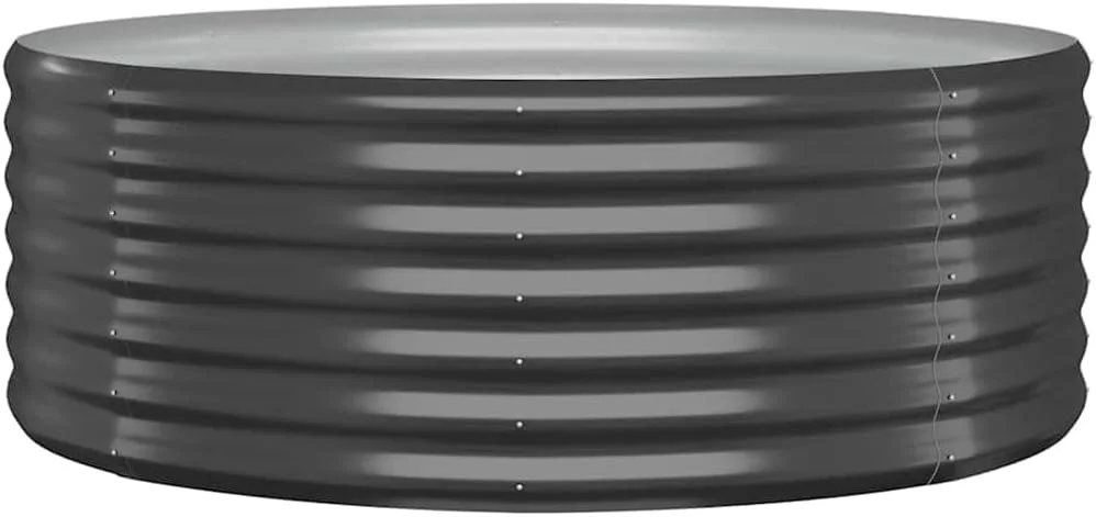 vidaXL Hochbeet, Wetterfestes Hochbeet für Garten Balkon Terrasse, Kräuterhochbeet zum Selber Bauen, Pflanzkasten aus Metall, Verzinkter Stahl Anthrazit - Bild 1