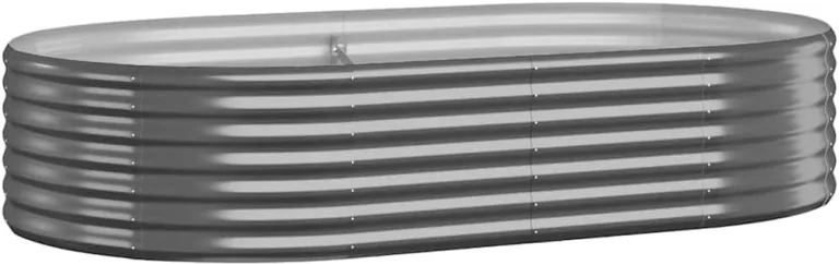 vidaXL Hochbeet, Wetterfestes Hochbeet für Garten Balkon Terrasse, Kräuterhochbeet zum Selber Bauen, Pflanzkasten aus Metall, Verzinkter Stahl Anthrazit – Bild 6